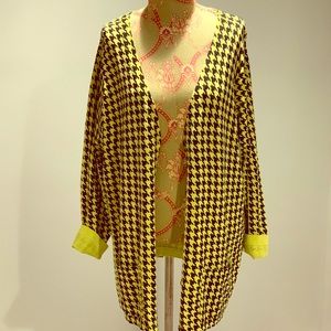 Neon Green Houndstooth Sweater